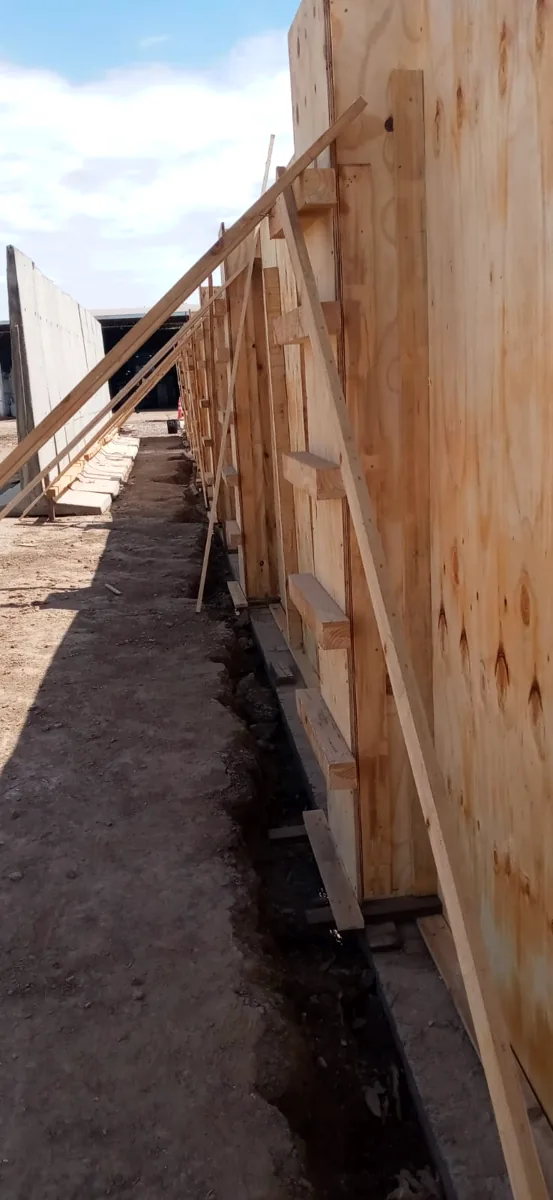 Encofrado de madera para muro