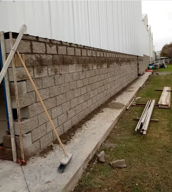 Muro de bloques de hormigón